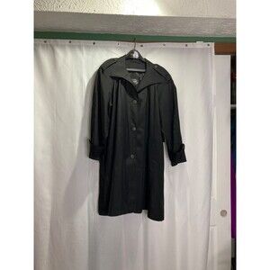 Vintage Black Portrait rain coat siz 12, detailed back  sleeves, roomy